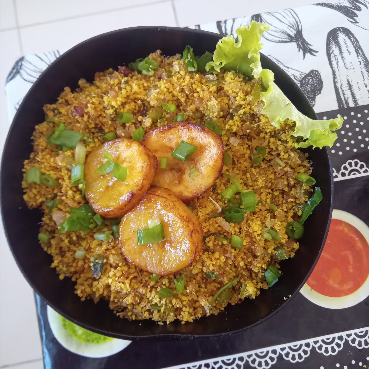 Farofa de Piracuí com Banana da Terra